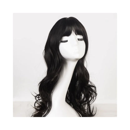 Ultra black wig set full top full head set women s high temperature silk long straight hair simulation high breathability cosplay wig