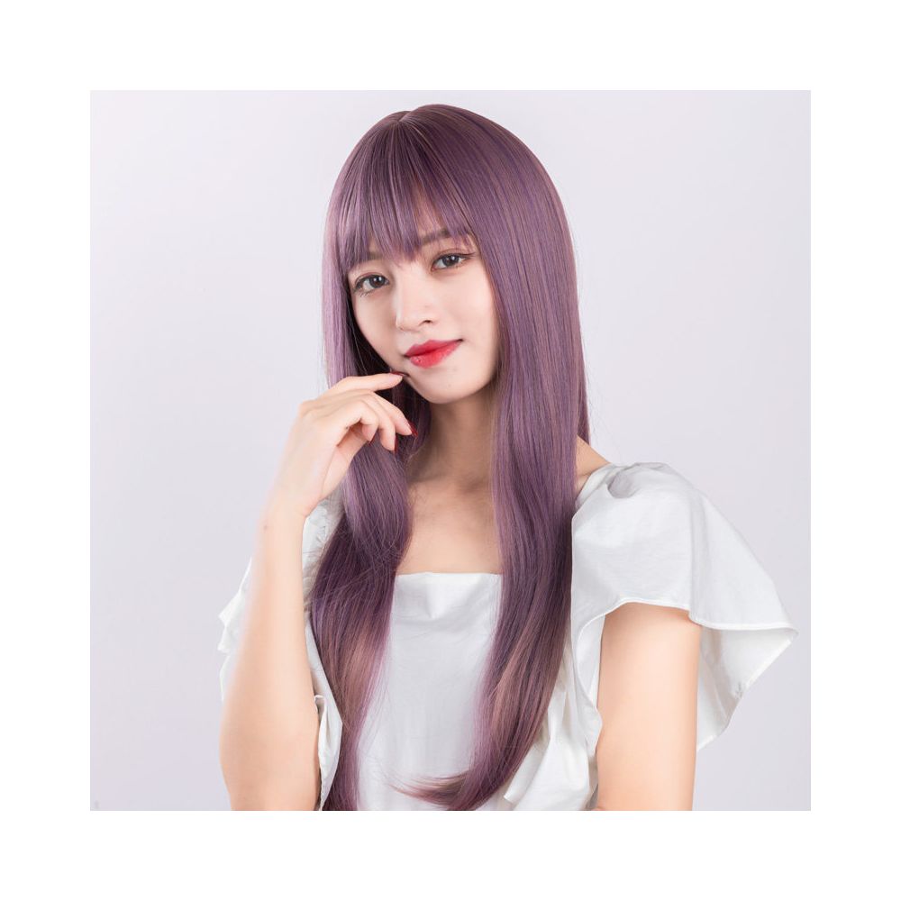Ultra black wig set full top full head set women s high temperature silk long straight hair simulation high breathability cosplay wig