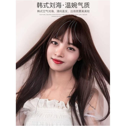 Ultra black wig set full top full head set women s high temperature silk long straight hair simulation high breathability cosplay wig