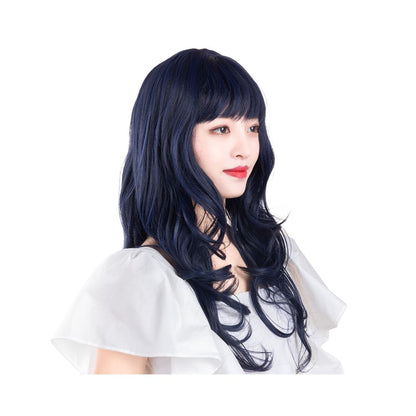 Ultra black wig set full top full head set women s high temperature silk long straight hair simulation high breathability cosplay wig