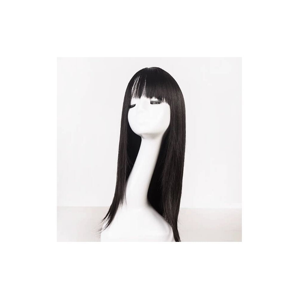 Ultra black wig set full top full head set women s high temperature silk long straight hair simulation high breathability cosplay wig