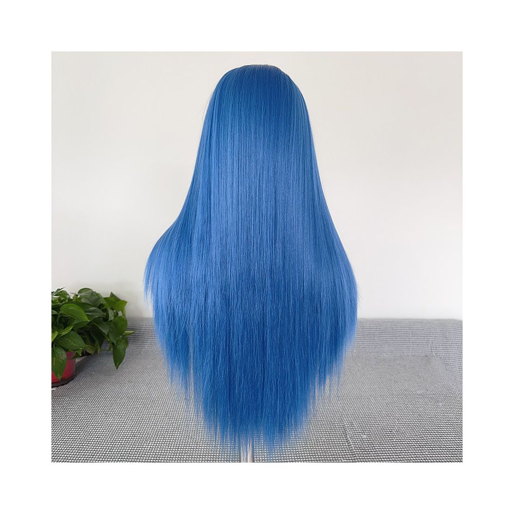 Ao Run Blue Wig Set Long Straight Hair 13x4 Hand Hook Lace Wig Full Headset Women s Chemical Fiber Anime COS Versatile