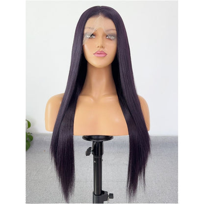 Angehime Black and Purple Wig 13x4 Hand hooked Lace Full Top Wig Anime Cosplay Multi purpose Synthetic Fiber Wig image 0