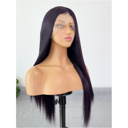 Angehime Black and Purple Wig 13x4 Hand hooked Lace Full Top Wig Anime Cosplay Multi purpose Synthetic Fiber Wig image 1