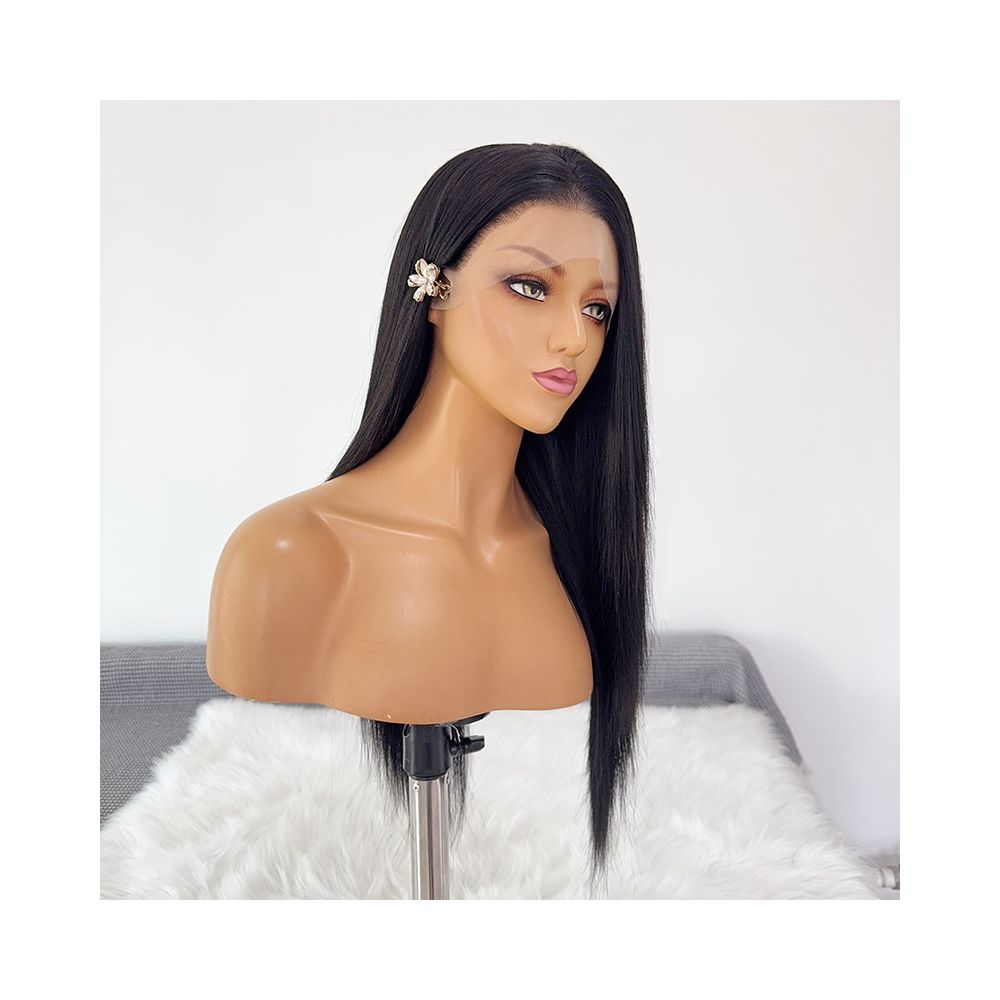 Wig natural black long straight Japanese silk hand hook lace versatile cos wig simulation hairline full head cover for women image 4