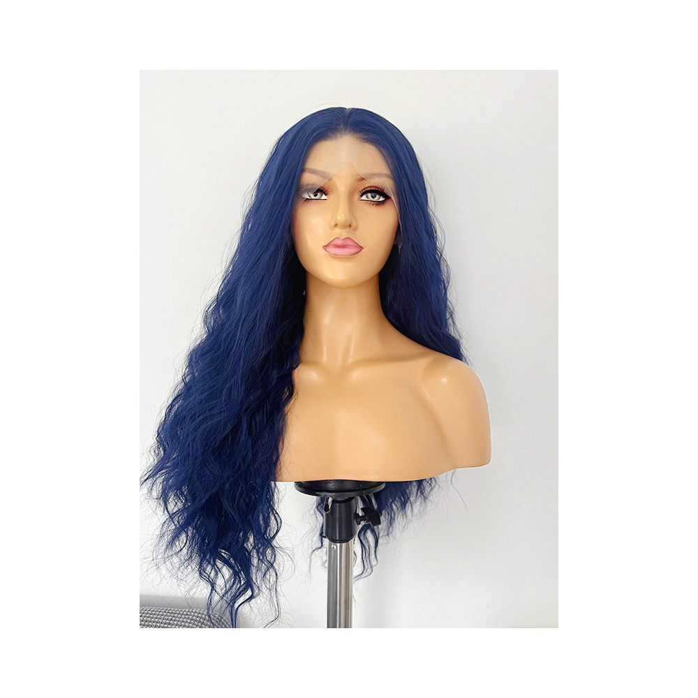 Lolita Ink Blue Doll Roll Long Hair Wig Full Headset Female Versatile Synthetic Fiber Hand Hook Front Lace Versatile Cos image 0