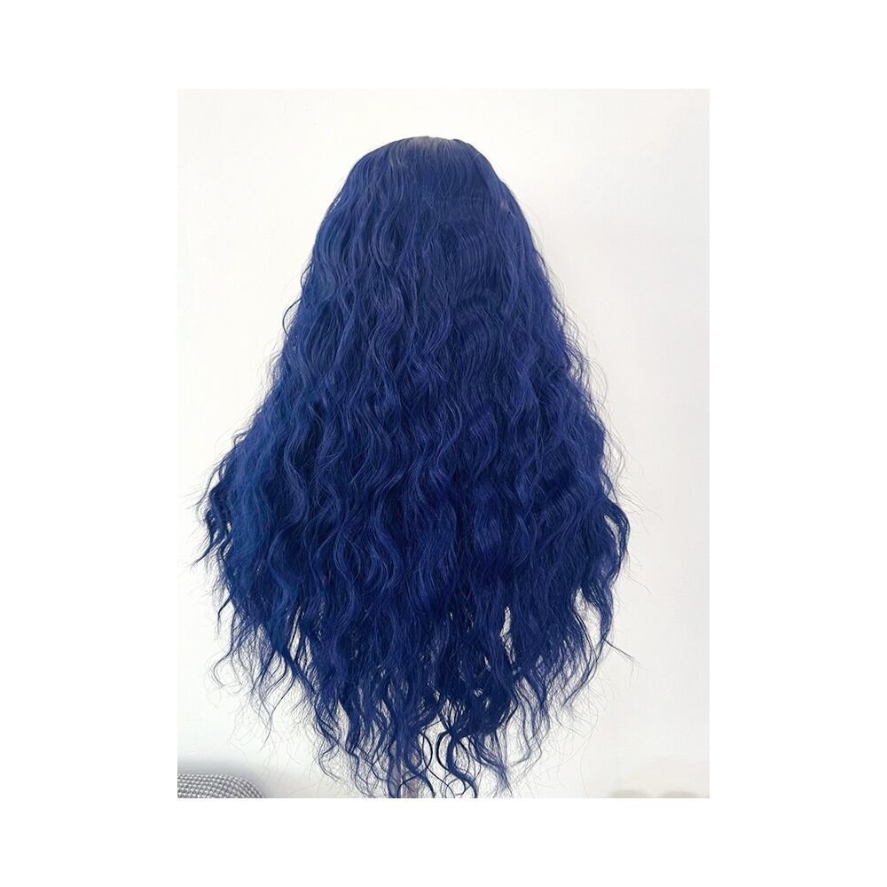 Lolita Ink Blue Doll Roll Long Hair Wig Full Headset Female Versatile Synthetic Fiber Hand Hook Front Lace Versatile Cos image 4