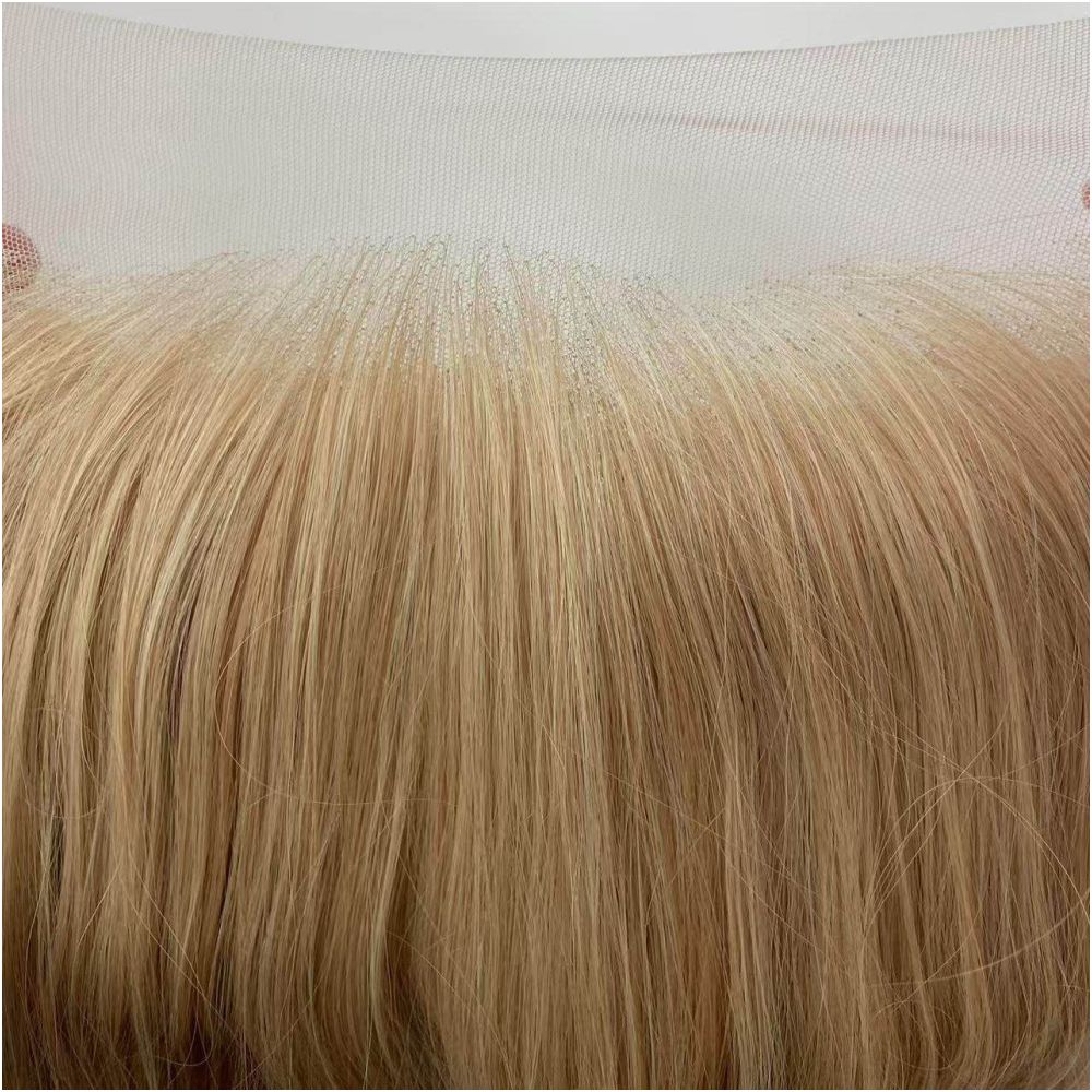 Golden dyed curly hair wig full head cover 13x4 hand hook front lace versatile COS plays the role of a trendy wavy curly woman image 5