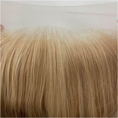 Golden dyed curly hair wig full head cover 13x4 hand hook front lace versatile COS plays the role of a trendy wavy curly woman image 5