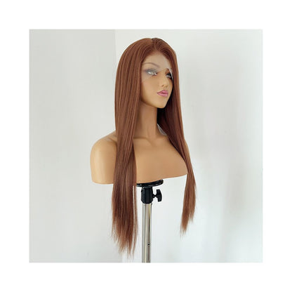 Sakura Hazelnut Brown Wig Full Headset Long Straight Hair Versatile Hairy Girl Cosy Wig Female Hand Hook Lace 13x4 image 3