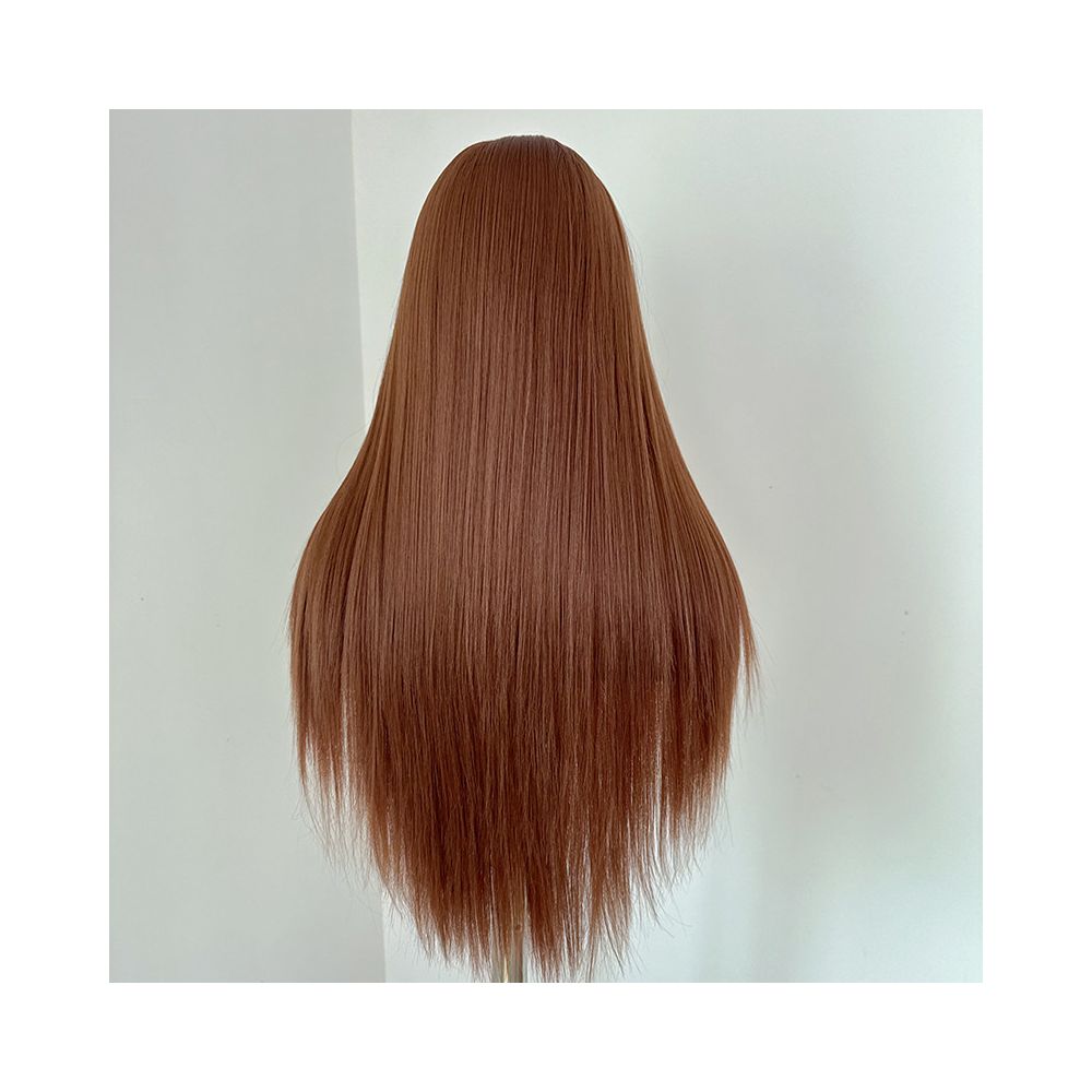 Sakura Hazelnut Brown Wig Full Headset Long Straight Hair Versatile Hairy Girl Cosy Wig Female Hand Hook Lace 13x4 image 5