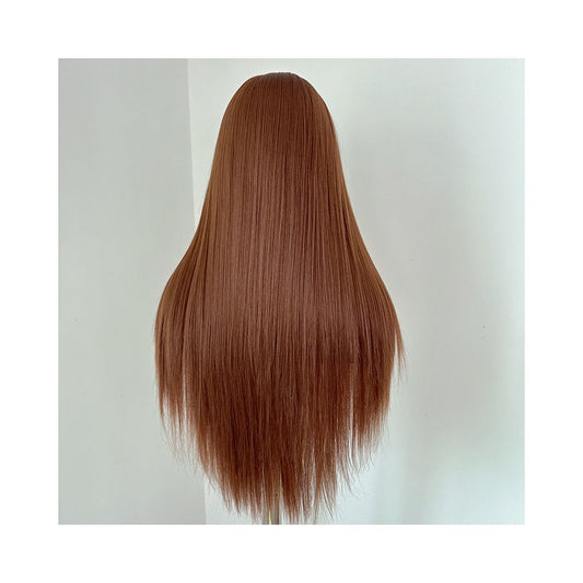 Sakura Hazelnut Brown Wig Full Headset Long Straight Hair Versatile Hairy Girl Cosy Wig Female Hand Hook Lace 13x4