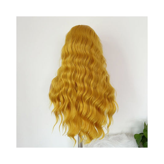 Doria Golden Wig Full Headset Curly Long Hair Hand Hook Lace 13x4 Heat Resistant High Temperature Silk Wig Cos