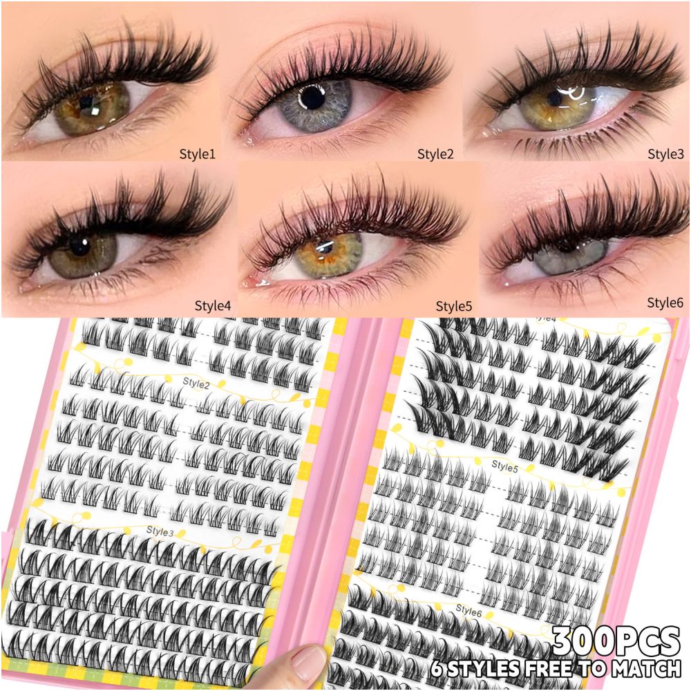 GROINNEYA 2025 New Large Capacity Eyelash Book 6 types of mixed natural segmented eyelashes image 3