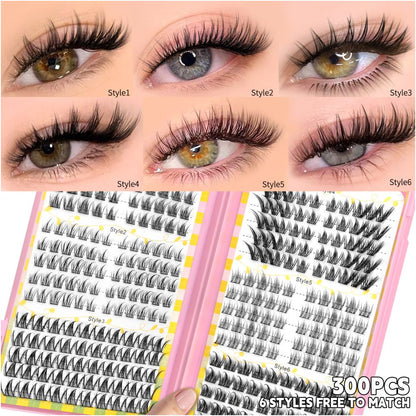 GROINNEYA 2025 New Large Capacity Eyelash Book 6 types of mixed natural segmented eyelashes image 3