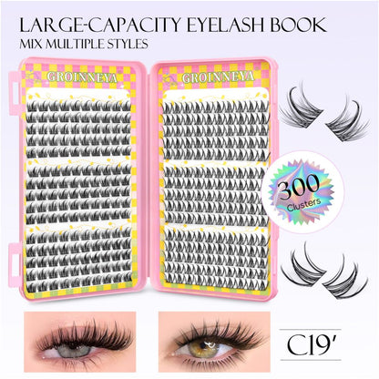 GROINNEYA 2025 New Large Capacity Eyelash Book 6 types of mixed natural segmented eyelashes image 5