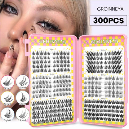 GROINNEYA 2025 New Large Capacity Eyelash Book 6 types of mixed natural segmented eyelashes image 0