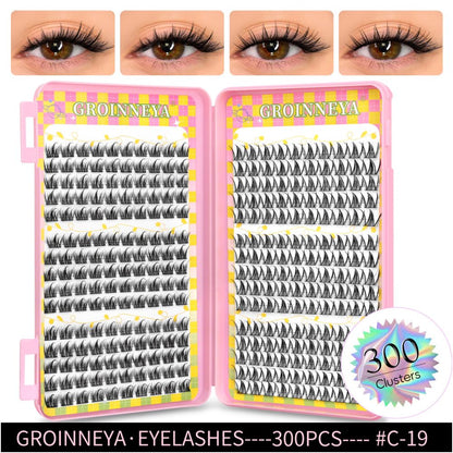 GROINNEYA 2025 New Large Capacity Eyelash Book 6 types of mixed natural segmented eyelashes