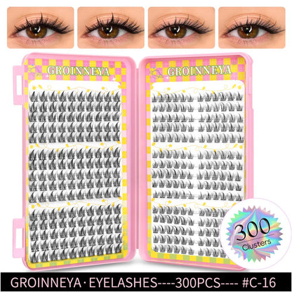 GROINNEYA 2025 New Large Capacity Eyelash Book 6 types of mixed natural segmented eyelashes