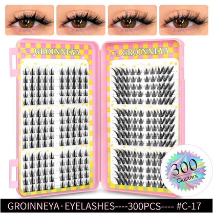 GROINNEYA 2025 New Large Capacity Eyelash Book 6 types of mixed natural segmented eyelashes