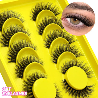 GROINNEYA mixed race Asian clustered whole false eyelashes Thai mixed race feeling black cotton thread hard stem swollen eye blisters image 2