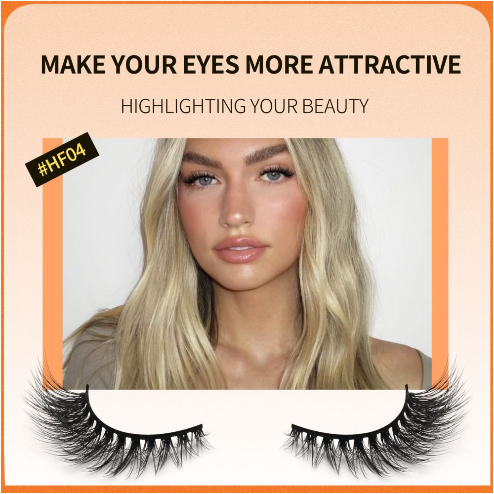 GROINNEYA mixed race Asian clustered whole false eyelashes Thai mixed race feeling black cotton thread hard stem swollen eye blisters image 4