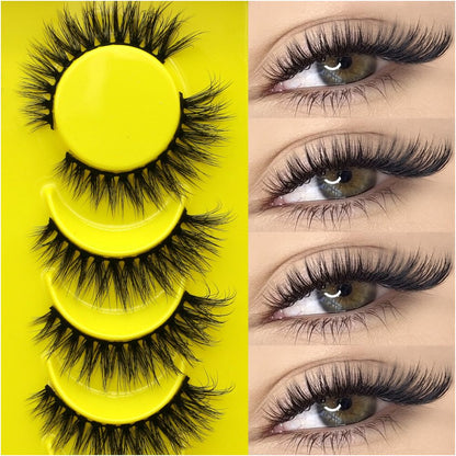 GROINNEYA mixed race Asian clustered whole false eyelashes Thai mixed race feeling black cotton thread hard stem swollen eye blisters image 0