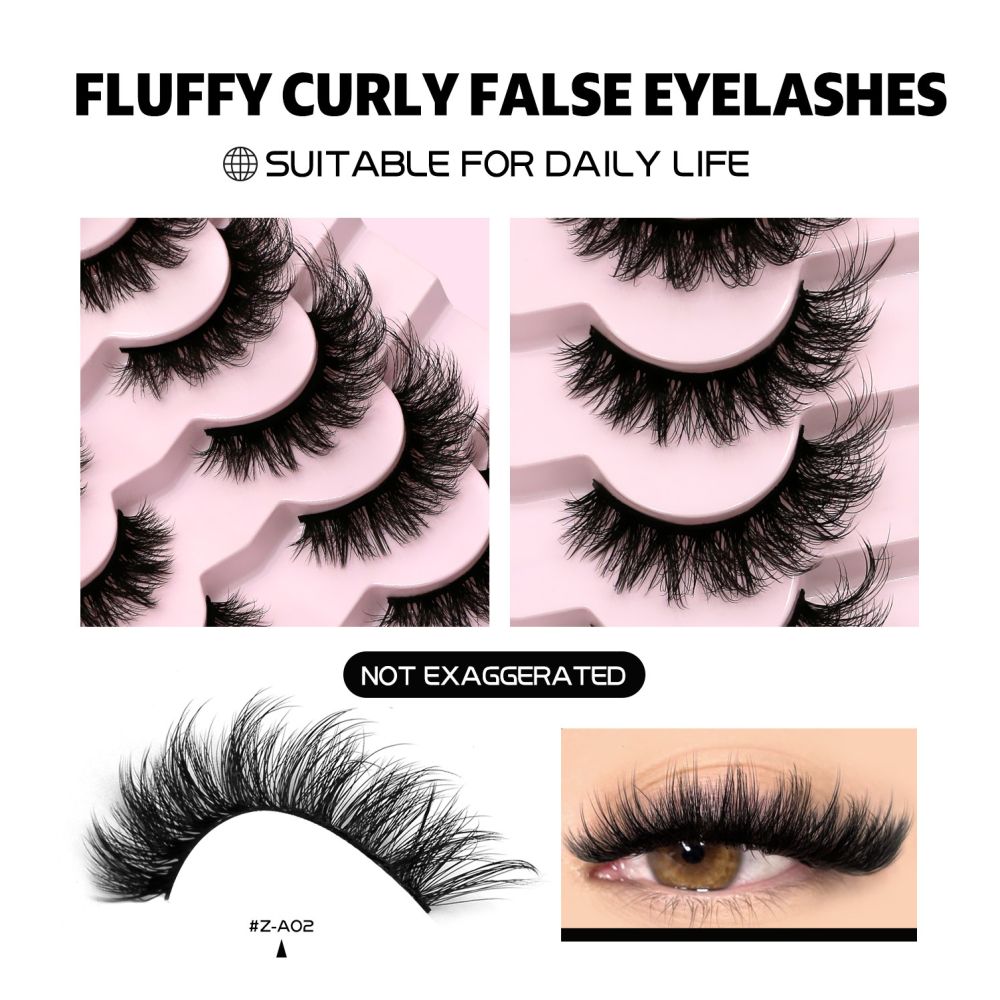 GROINNEYA Thick cat s eye one piece false eyelashes No need for eyeliner natural false eyelashes image 2