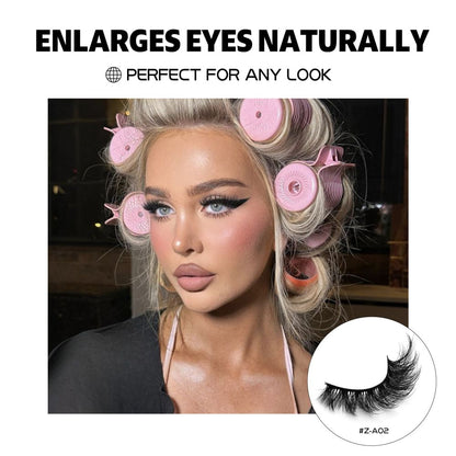 GROINNEYA Thick cat s eye one piece false eyelashes No need for eyeliner natural false eyelashes image 4