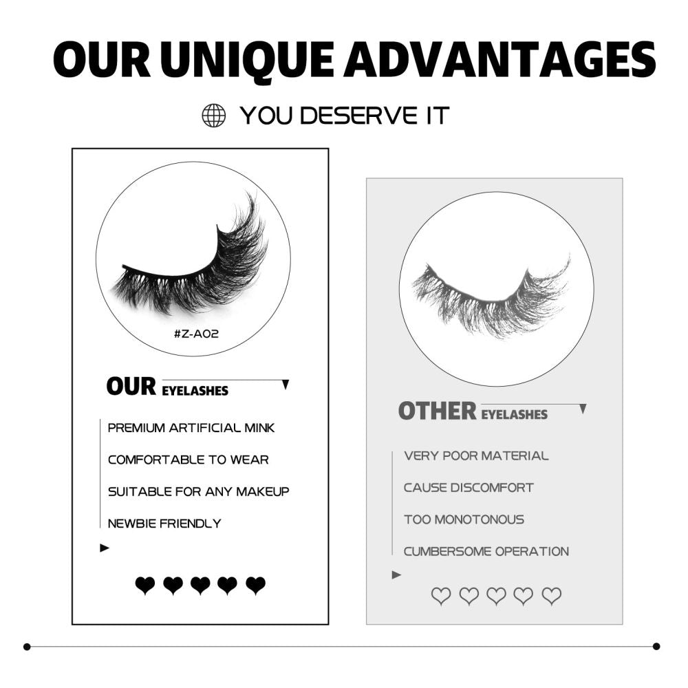 GROINNEYA Thick cat s eye one piece false eyelashes No need for eyeliner natural false eyelashes image 5