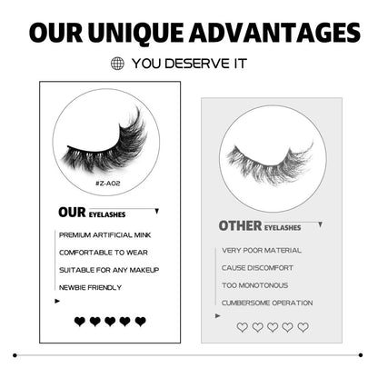 GROINNEYA Thick cat s eye one piece false eyelashes No need for eyeliner natural false eyelashes image 5