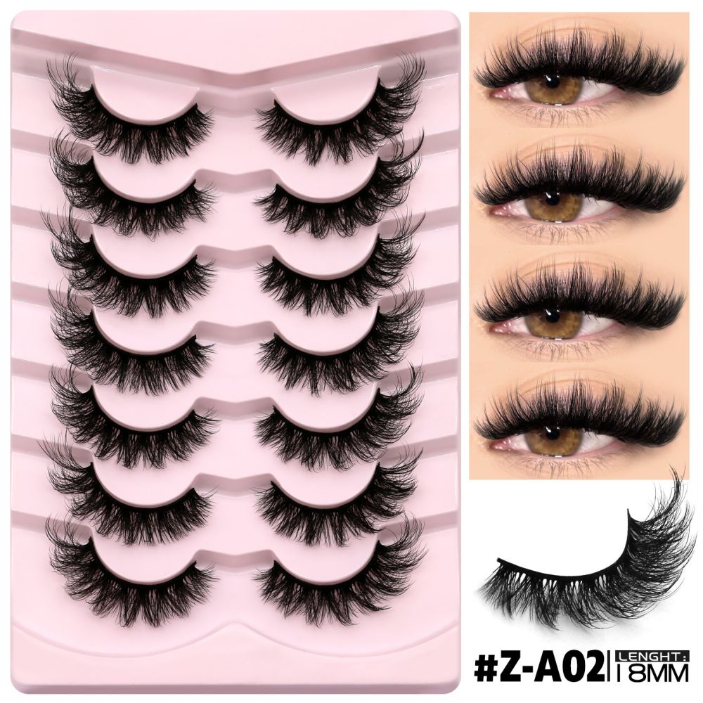 GROINNEYA Thick cat s eye one piece false eyelashes No need for eyeliner natural false eyelashes