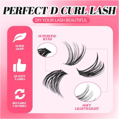 American Thick False Eyelash Natural Single Cluster Set Segmented False Eyelash Dog Eye Round Eye Female Soft Cute Dog Series image 3