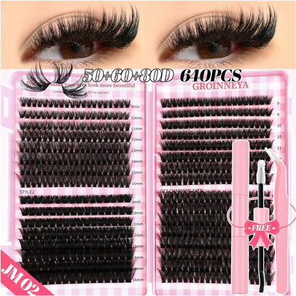 American Thick False Eyelash Natural Single Cluster Set Segmented False Eyelash Dog Eye Round Eye Female Soft Cute Dog Series