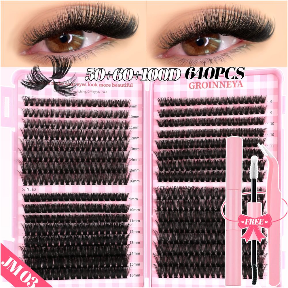 American Thick False Eyelash Natural Single Cluster Set Segmented False Eyelash Dog Eye Round Eye Female Soft Cute Dog Series