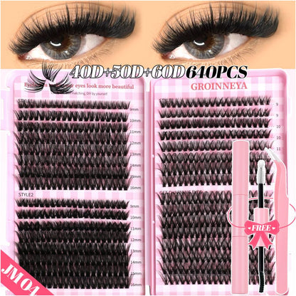 American Thick False Eyelash Natural Single Cluster Set Segmented False Eyelash Dog Eye Round Eye Female Soft Cute Dog Series