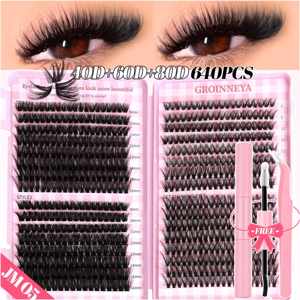 American Thick False Eyelash Natural Single Cluster Set Segmented False Eyelash Dog Eye Round Eye Female Soft Cute Dog Series