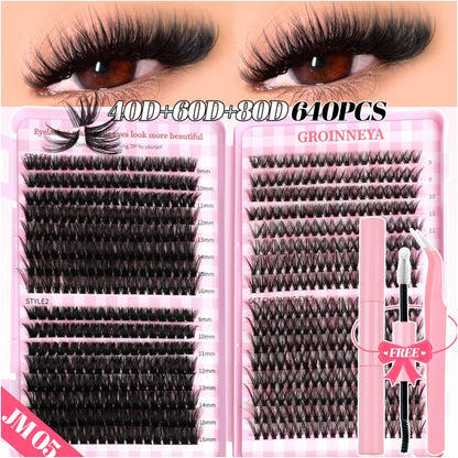 American Thick False Eyelash Natural Single Cluster Set Segmented False Eyelash Dog Eye Round Eye Female Soft Cute Dog Series