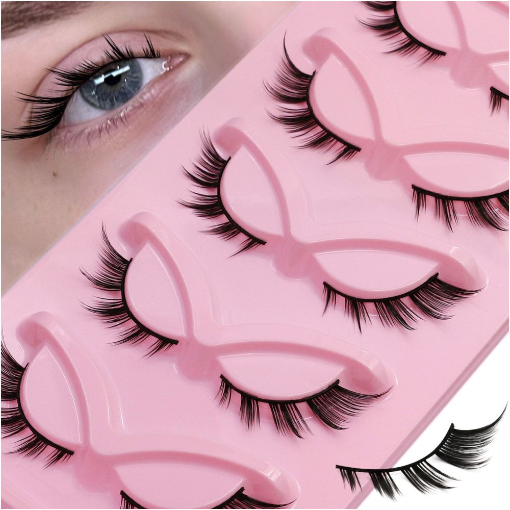 GROINNEYA Light Eurasian Style Natural Slant Flying False Eyelash Photogenic Comic Eye Piece Stuffed Eye Bubbles image 3