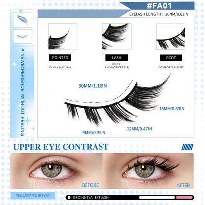 GROINNEYA Light Eurasian Style Natural Slant Flying False Eyelash Photogenic Comic Eye Piece Stuffed Eye Bubbles image 5