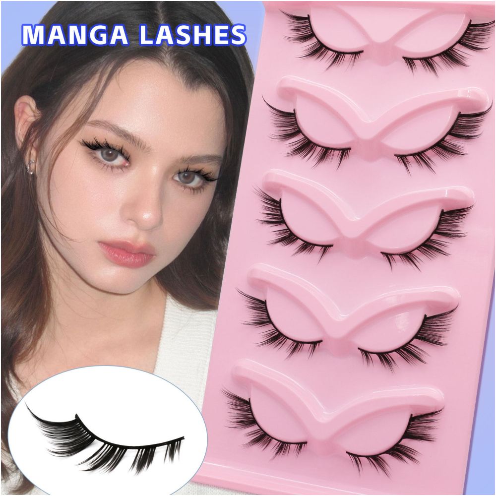 GROINNEYA Light Eurasian Style Natural Slant Flying False Eyelash Photogenic Comic Eye Piece Stuffed Eye Bubbles image 0