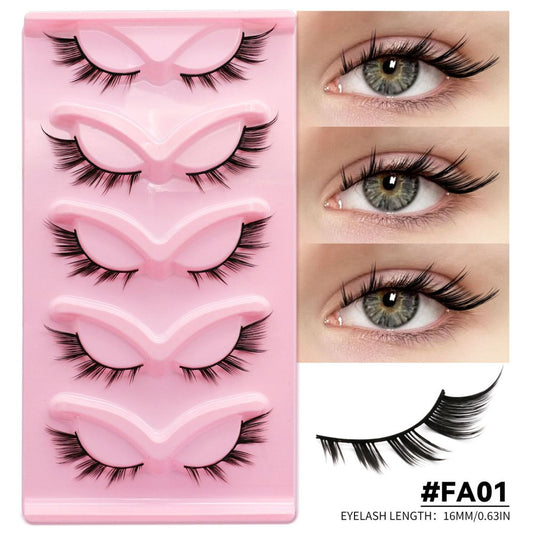 GROINNEYA Light Eurasian Style Natural Slant Flying False Eyelash Photogenic Comic Eye Piece Stuffed Eye Bubbles