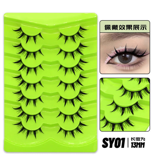 Half blood Barbie Pure Desire Little Devil Eyelash Y2K Fake Eyelash 7 Pair Set Natural Comfortable Enlarged Eyes Net Red Eyelash