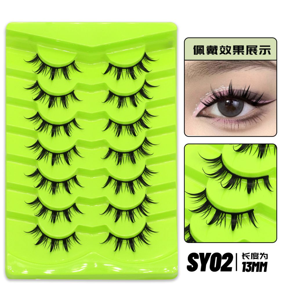 Half blood Barbie Pure Desire Little Devil Eyelash Y2K Fake Eyelash 7 Pair Set Natural Comfortable Enlarged Eyes Net Red Eyelash