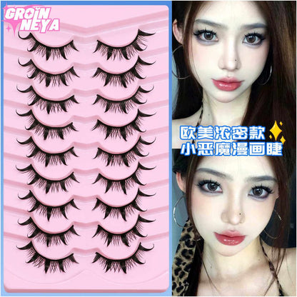 Manga Eyelash Light Asian Style Little Devil False Eyelash Thick Mixed Blood Female Group Style Eyelash image 2