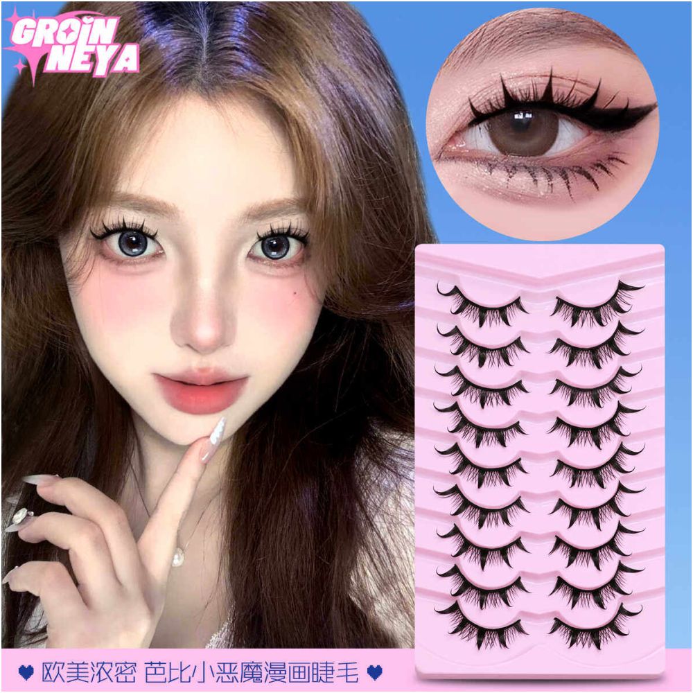 Manga Eyelash Light Asian Style Little Devil False Eyelash Thick Mixed Blood Female Group Style Eyelash image 4