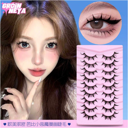 Manga Eyelash Light Asian Style Little Devil False Eyelash Thick Mixed Blood Female Group Style Eyelash image 4