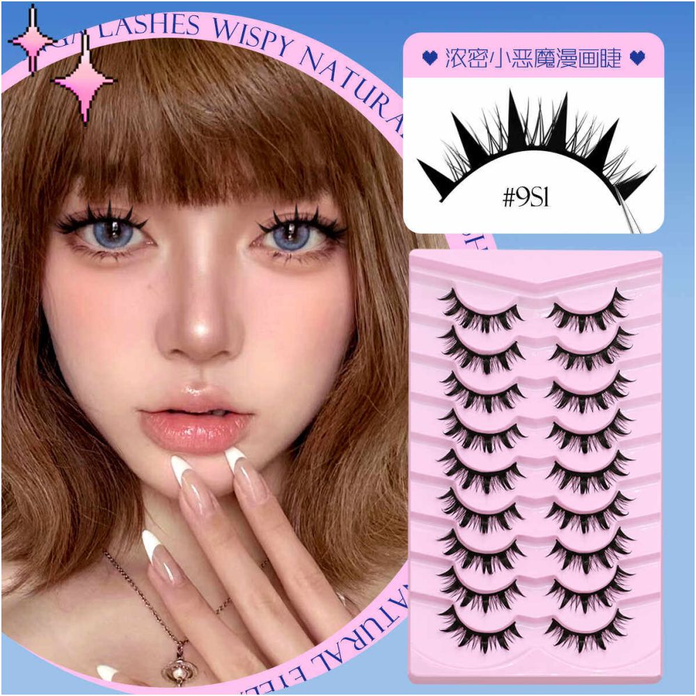 Manga Eyelash Light Asian Style Little Devil False Eyelash Thick Mixed Blood Female Group Style Eyelash