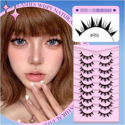 Manga Eyelash Light Asian Style Little Devil False Eyelash Thick Mixed Blood Female Group Style Eyelash
