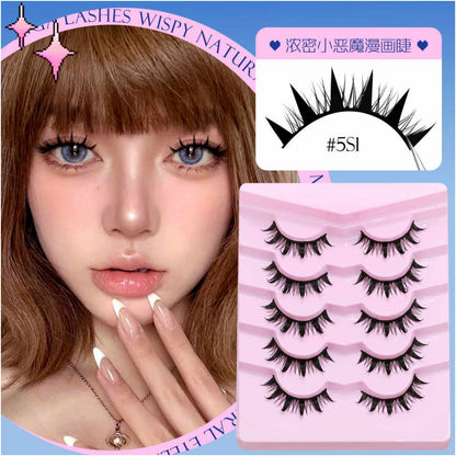 Manga Eyelash Light Asian Style Little Devil False Eyelash Thick Mixed Blood Female Group Style Eyelash